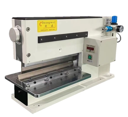 Pneumatisch aangedreven PCB-V-snijmachine voor het scheiden van platen tot 2,5 mm dik Snijlengte 330 mm