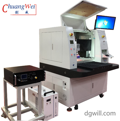 Offline laser pcb-afschilferingsmachine zonder stof hoge precisie dubbele werktafels
