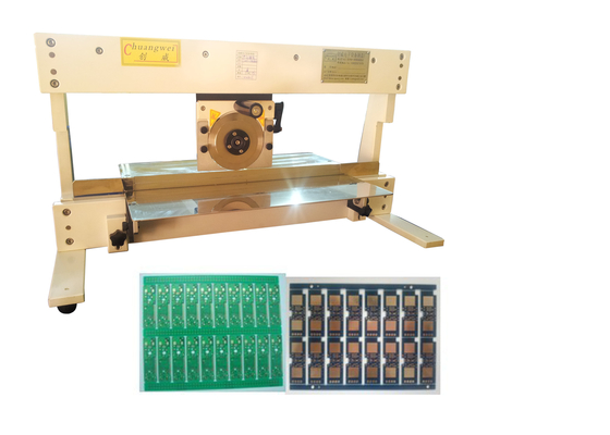 Handmatige of semi-automatische pcb-snijmachine met cirkelvormig en lineair snijblad 720 mm